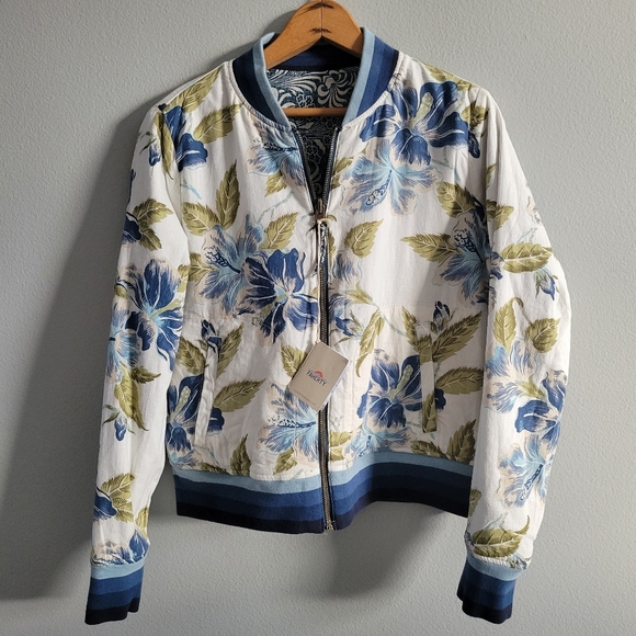 NWT Faherty Mandalay Reversible Bomber Jacket | Size S - Picture 1 of 10